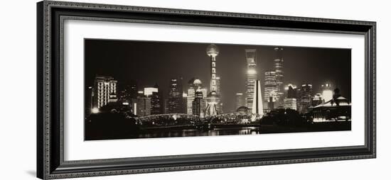 China 10MKm2 Collection - Shanghai Skyline with Oriental Pearl Tower at night-Philippe Hugonnard-Framed Photographic Print