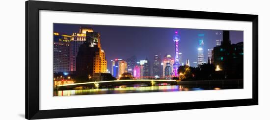 China 10MKm2 Collection - Shanghai Skyline with Oriental Pearl Tower at night-Philippe Hugonnard-Framed Photographic Print