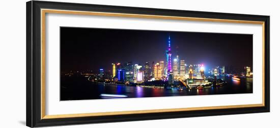 China 10MKm2 Collection - Shanghai Skyline with Oriental Pearl Tower at night-Philippe Hugonnard-Framed Photographic Print