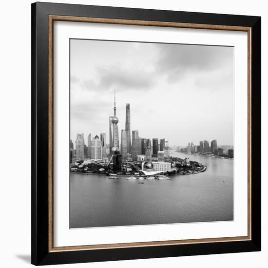 China 10MKm2 Collection - Shanghai Skyline with Oriental Pearl Tower-Philippe Hugonnard-Framed Photographic Print