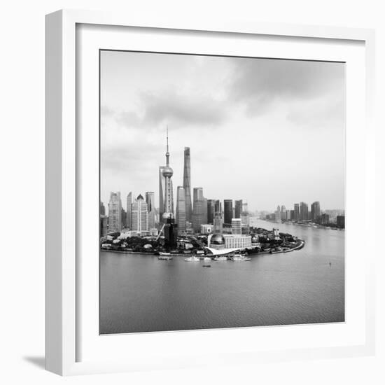 China 10MKm2 Collection - Shanghai Skyline with Oriental Pearl Tower-Philippe Hugonnard-Framed Photographic Print