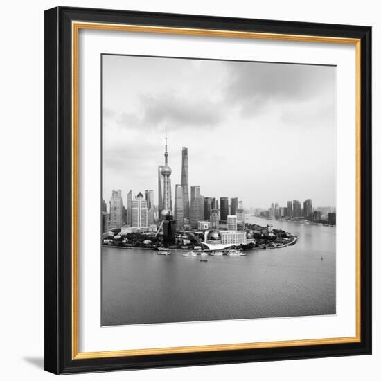 China 10MKm2 Collection - Shanghai Skyline with Oriental Pearl Tower-Philippe Hugonnard-Framed Photographic Print