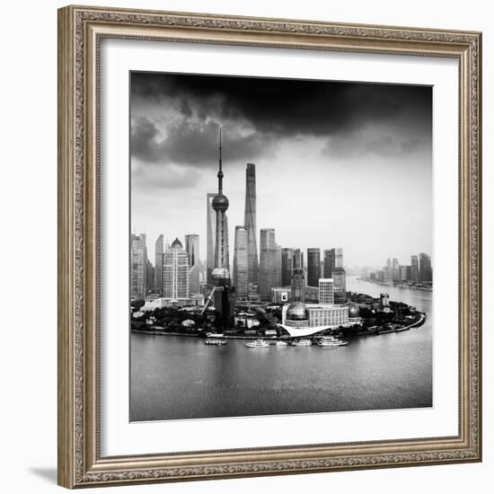 China 10MKm2 Collection - Shanghai Skyline with Oriental Pearl Tower-Philippe Hugonnard-Framed Photographic Print