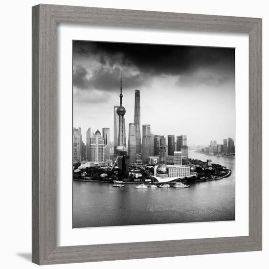 China 10MKm2 Collection - Shanghai Skyline with Oriental Pearl Tower-Philippe Hugonnard-Framed Photographic Print