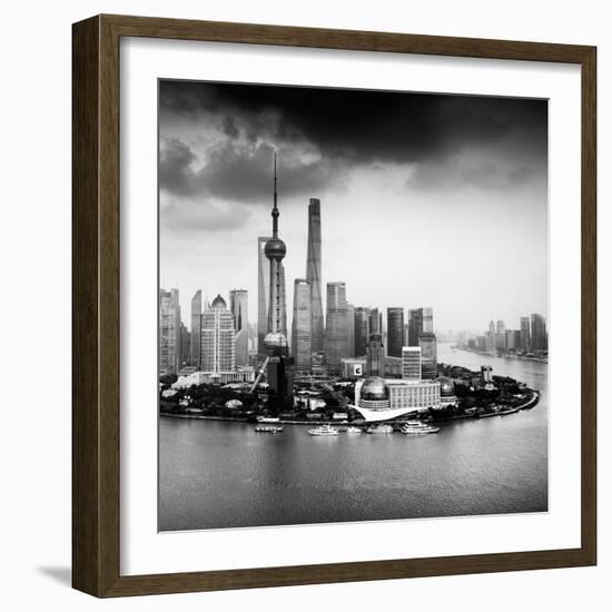 China 10MKm2 Collection - Shanghai Skyline with Oriental Pearl Tower-Philippe Hugonnard-Framed Photographic Print