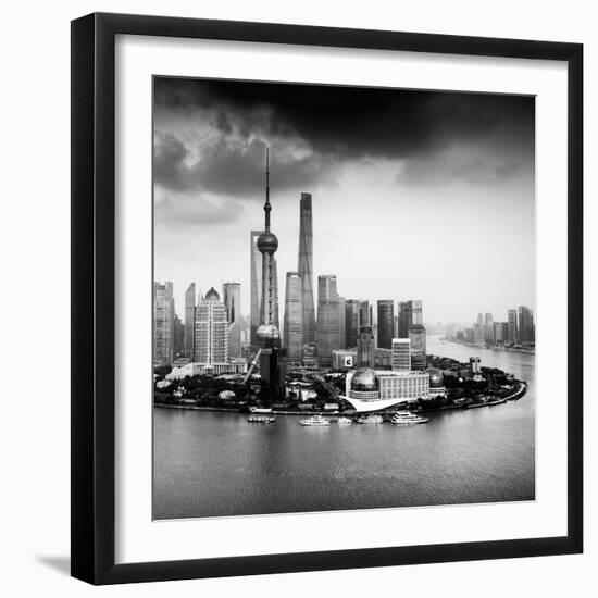 China 10MKm2 Collection - Shanghai Skyline with Oriental Pearl Tower-Philippe Hugonnard-Framed Photographic Print