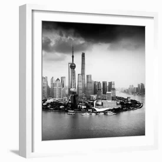 China 10MKm2 Collection - Shanghai Skyline with Oriental Pearl Tower-Philippe Hugonnard-Framed Photographic Print