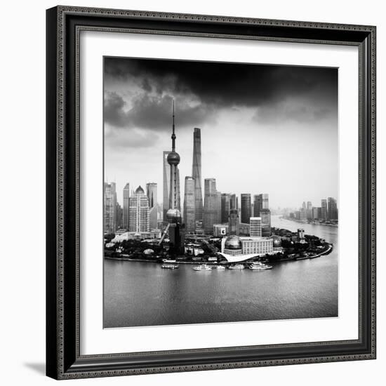 China 10MKm2 Collection - Shanghai Skyline with Oriental Pearl Tower-Philippe Hugonnard-Framed Photographic Print