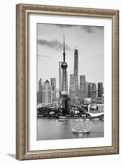 China 10MKm2 Collection - Shanghai Skyline with Oriental Pearl Tower-Philippe Hugonnard-Framed Photographic Print