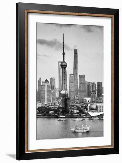 China 10MKm2 Collection - Shanghai Skyline with Oriental Pearl Tower-Philippe Hugonnard-Framed Photographic Print