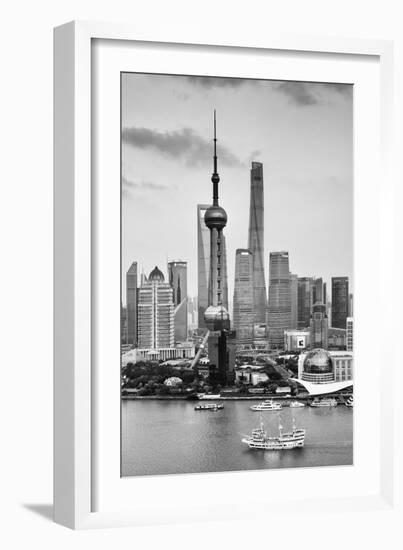 China 10MKm2 Collection - Shanghai Skyline with Oriental Pearl Tower-Philippe Hugonnard-Framed Photographic Print