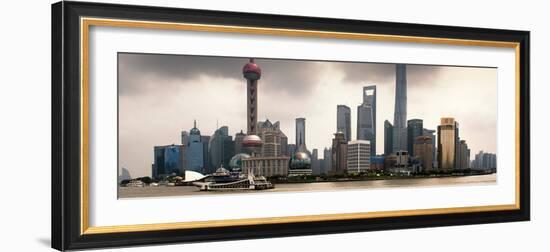 China 10MKm2 Collection - Shanghai Skyline with Oriental Pearl Tower-Philippe Hugonnard-Framed Photographic Print