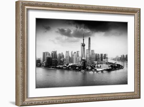 China 10MKm2 Collection - Shanghai Skyline with Oriental Pearl Tower-Philippe Hugonnard-Framed Photographic Print