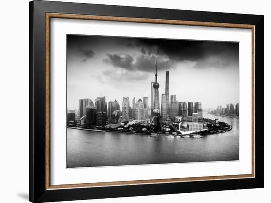 China 10MKm2 Collection - Shanghai Skyline with Oriental Pearl Tower-Philippe Hugonnard-Framed Photographic Print