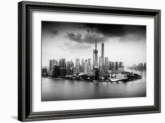 China 10MKm2 Collection - Shanghai Skyline with Oriental Pearl Tower-Philippe Hugonnard-Framed Photographic Print