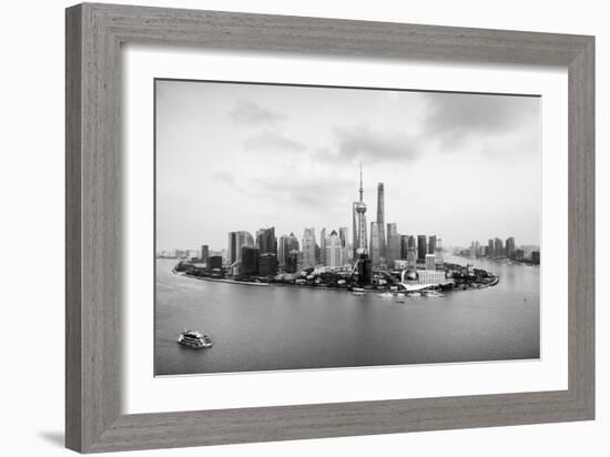 China 10MKm2 Collection - Shanghai Skyline with Oriental Pearl Tower-Philippe Hugonnard-Framed Photographic Print