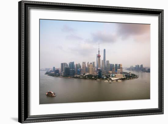 China 10MKm2 Collection - Shanghai Skyline with Oriental Pearl Tower-Philippe Hugonnard-Framed Photographic Print