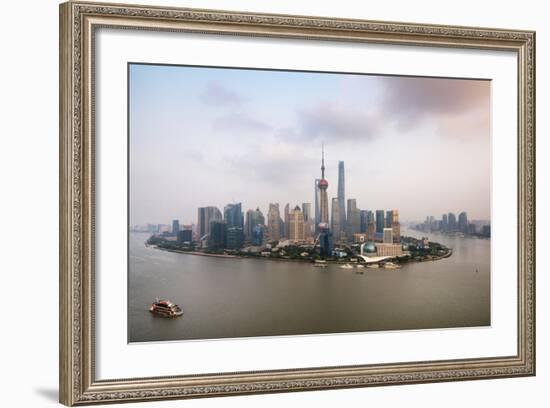 China 10MKm2 Collection - Shanghai Skyline with Oriental Pearl Tower-Philippe Hugonnard-Framed Photographic Print