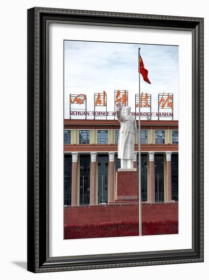 China 10MKm2 Collection - Statue of Mao Zedong in front of the museum-Philippe Hugonnard-Framed Photographic Print