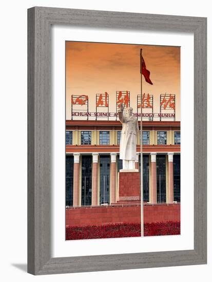 China 10MKm2 Collection - Statue of Mao Zedong in front of the museum-Philippe Hugonnard-Framed Photographic Print