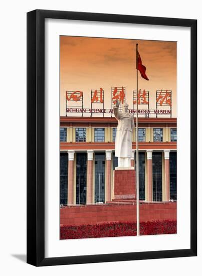 China 10MKm2 Collection - Statue of Mao Zedong in front of the museum-Philippe Hugonnard-Framed Photographic Print