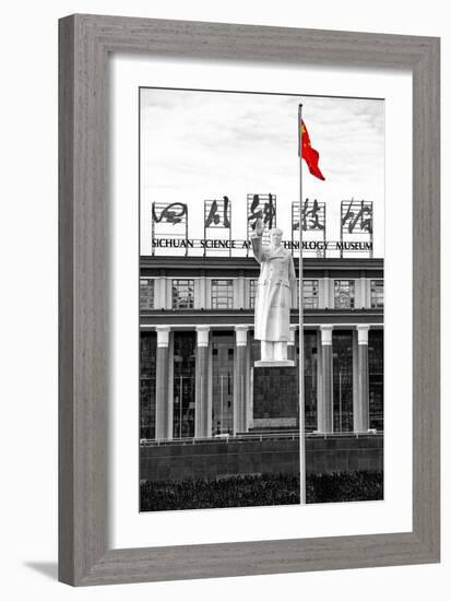 China 10MKm2 Collection - Statue of Mao Zedong in front of the museum-Philippe Hugonnard-Framed Photographic Print
