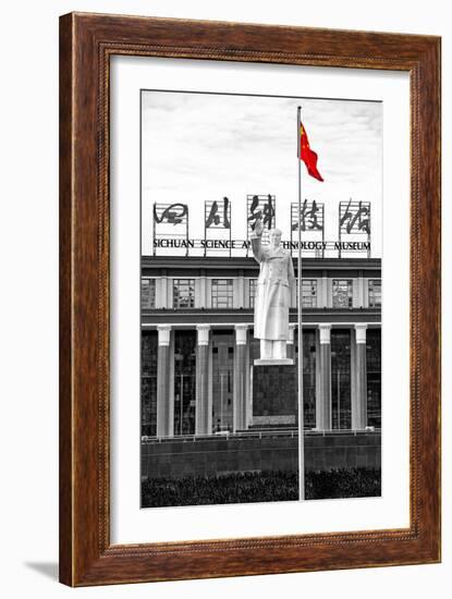 China 10MKm2 Collection - Statue of Mao Zedong in front of the museum-Philippe Hugonnard-Framed Photographic Print