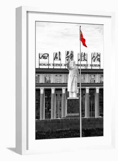 China 10MKm2 Collection - Statue of Mao Zedong in front of the museum-Philippe Hugonnard-Framed Photographic Print