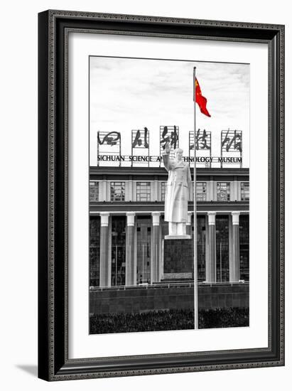 China 10MKm2 Collection - Statue of Mao Zedong in front of the museum-Philippe Hugonnard-Framed Photographic Print