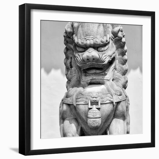 China 10MKm2 Collection - Stone Lion Statue-Philippe Hugonnard-Framed Photographic Print