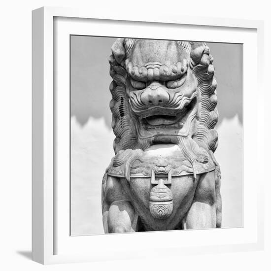 China 10MKm2 Collection - Stone Lion Statue-Philippe Hugonnard-Framed Photographic Print