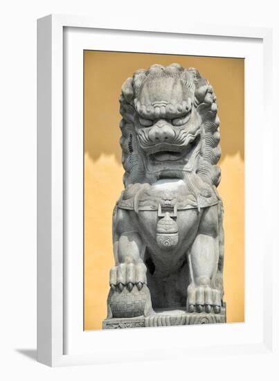 China 10MKm2 Collection - Stone Lion Statue-Philippe Hugonnard-Framed Photographic Print