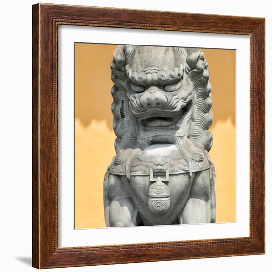 China 10MKm2 Collection - Stone Lion Statue-Philippe Hugonnard-Framed Photographic Print