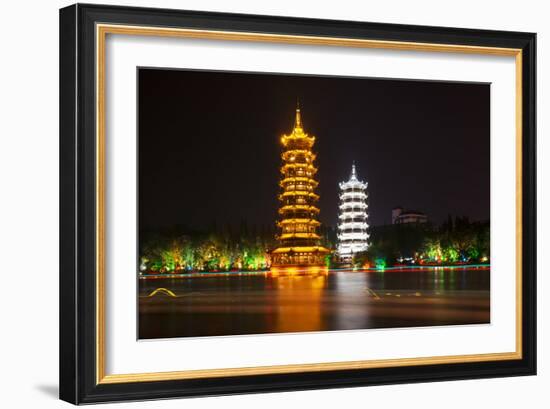 China 10MKm2 Collection - Sun & Moon Twin Pagodas-Philippe Hugonnard-Framed Photographic Print