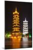 China 10MKm2 Collection - Sun & Moon Twin Pagodas-Philippe Hugonnard-Mounted Photographic Print