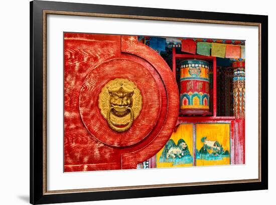 China 10MKm2 Collection - The Door God - Prayer Wheel-Philippe Hugonnard-Framed Premium Photographic Print