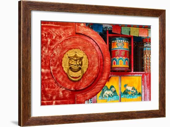 China 10MKm2 Collection - The Door God - Prayer Wheel-Philippe Hugonnard-Framed Premium Photographic Print