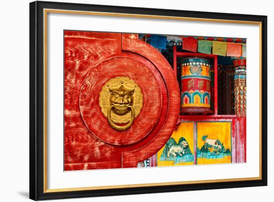 China 10MKm2 Collection - The Door God - Prayer Wheel-Philippe Hugonnard-Framed Premium Photographic Print