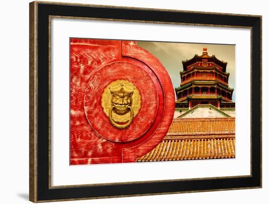 China 10MKm2 Collection - The Door God - The Summer Palace Beijing-Philippe Hugonnard-Framed Photographic Print