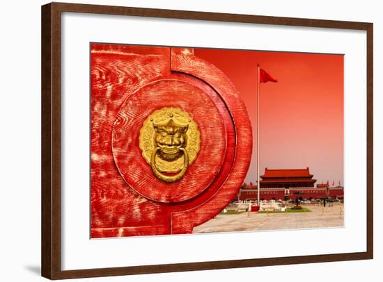 China 10MKm2 Collection - The Door God - Tiananmen Square-Philippe Hugonnard-Framed Photographic Print