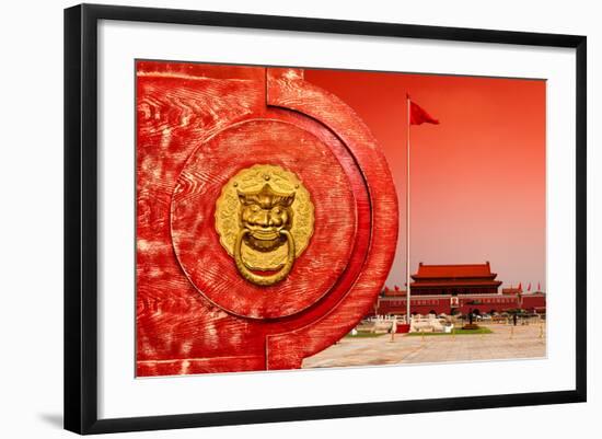 China 10MKm2 Collection - The Door God - Tiananmen Square-Philippe Hugonnard-Framed Photographic Print