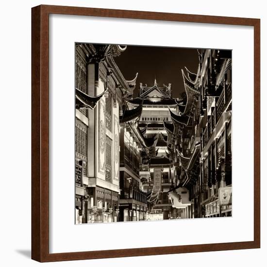 China 10MKm2 Collection - Traditional Architecture in Yuyuan Garden at night - Shanghai-Philippe Hugonnard-Framed Photographic Print