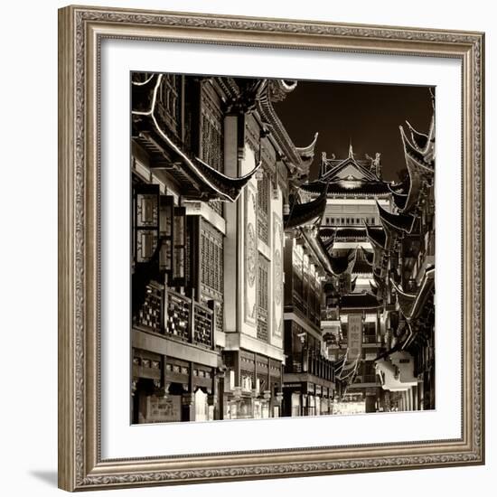 China 10MKm2 Collection - Traditional Architecture in Yuyuan Garden at night - Shanghai-Philippe Hugonnard-Framed Photographic Print