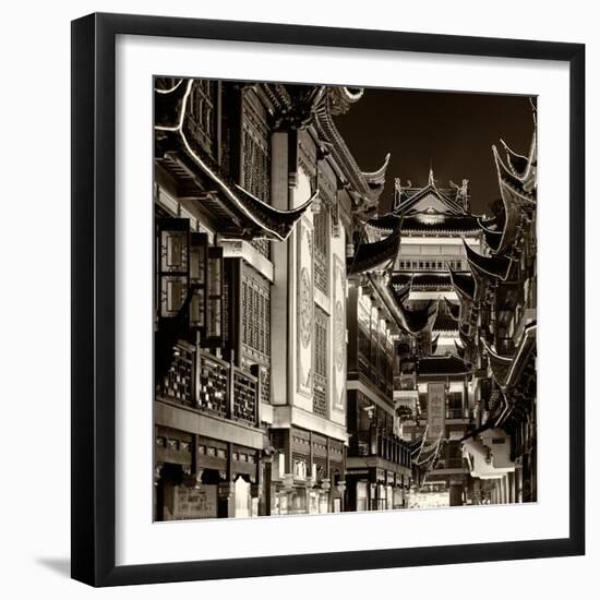 China 10MKm2 Collection - Traditional Architecture in Yuyuan Garden at night - Shanghai-Philippe Hugonnard-Framed Photographic Print