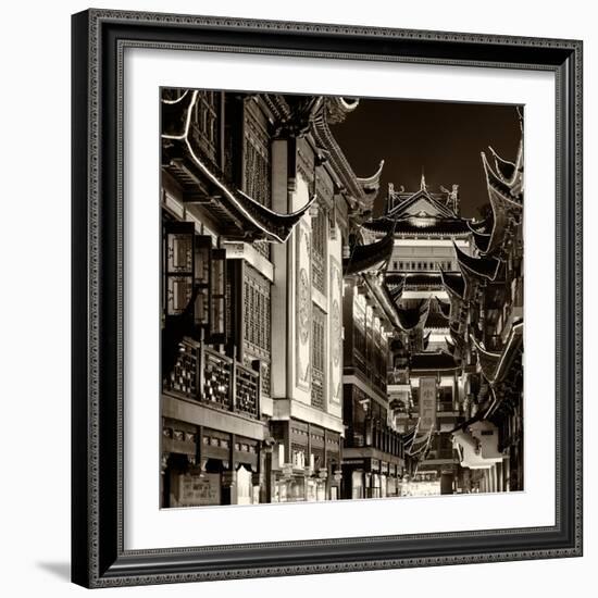 China 10MKm2 Collection - Traditional Architecture in Yuyuan Garden at night - Shanghai-Philippe Hugonnard-Framed Photographic Print