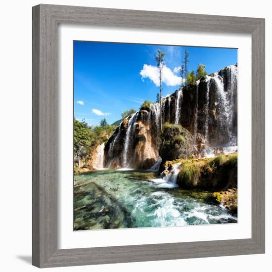 China 10MKm2 Collection - Waterfalls in the Jiuzhaigou National Park-Philippe Hugonnard-Framed Photographic Print