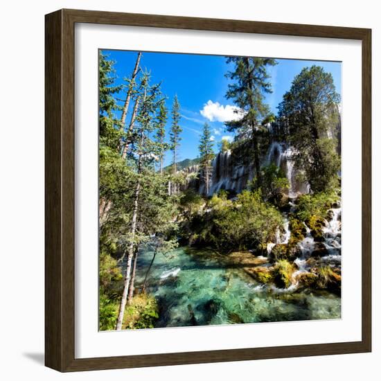 China 10MKm2 Collection - Waterfalls in the Jiuzhaigou National Park-Philippe Hugonnard-Framed Photographic Print