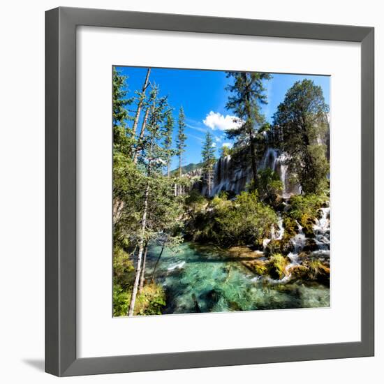 China 10MKm2 Collection - Waterfalls in the Jiuzhaigou National Park-Philippe Hugonnard-Framed Photographic Print