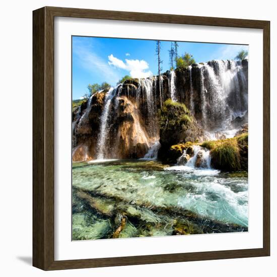 China 10MKm2 Collection - Waterfalls in the Jiuzhaigou National Park-Philippe Hugonnard-Framed Photographic Print