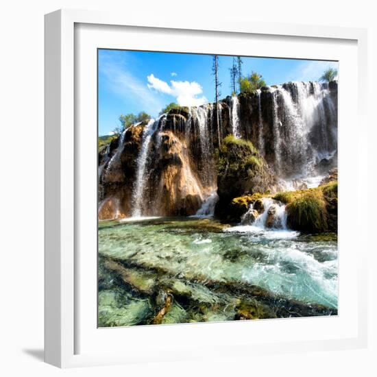 China 10MKm2 Collection - Waterfalls in the Jiuzhaigou National Park-Philippe Hugonnard-Framed Photographic Print